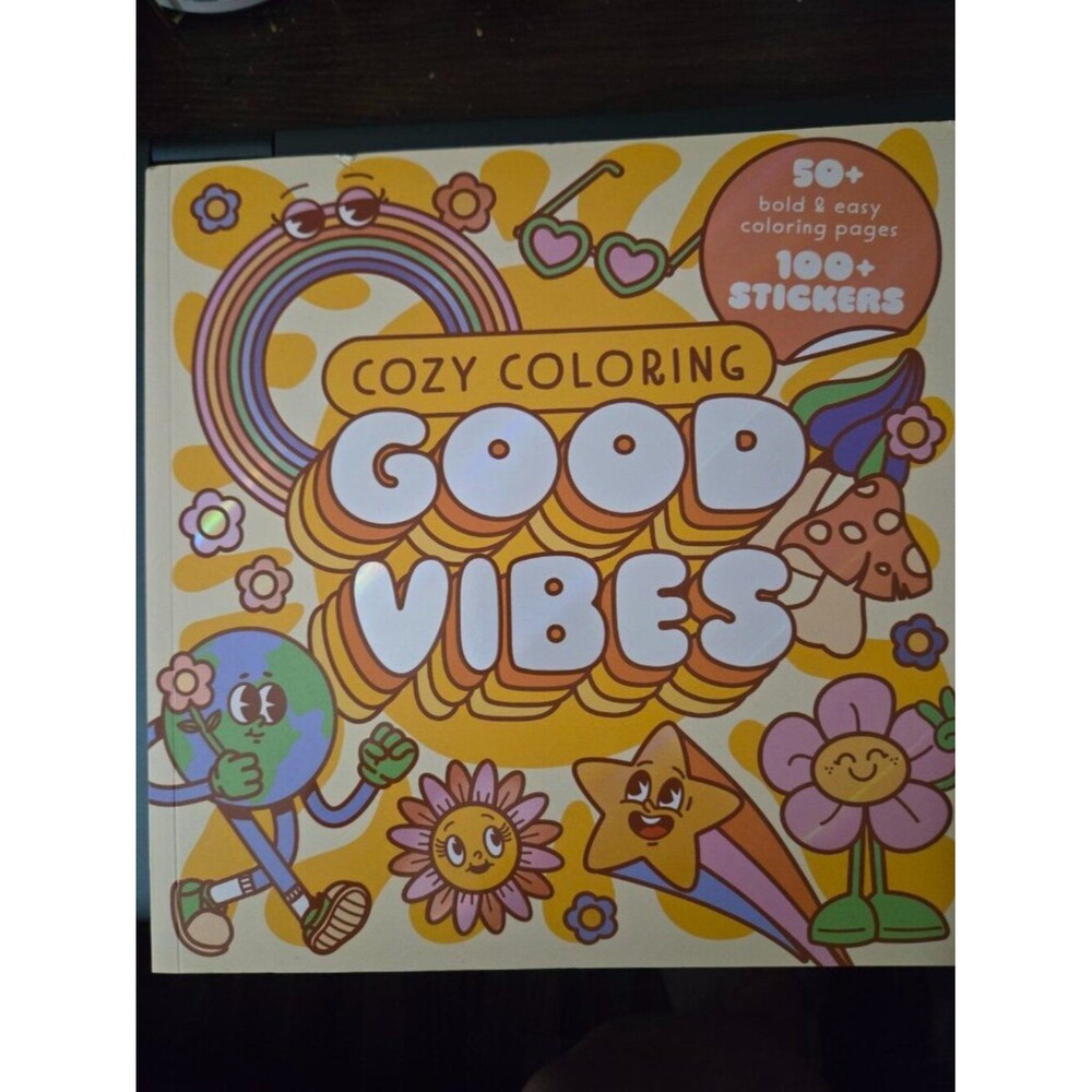 Cozy Coloring Good Vibes Book With Stickers New Relaxing Adult Coloring Parragon